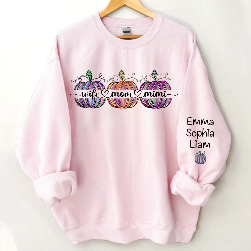 Lofaris Personalized Wife Mom Mimi Pumpkin Kids Sweatshirt