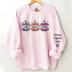 Lofaris Personalized Wife Mom Mimi Pumpkin Kids Sweatshirt