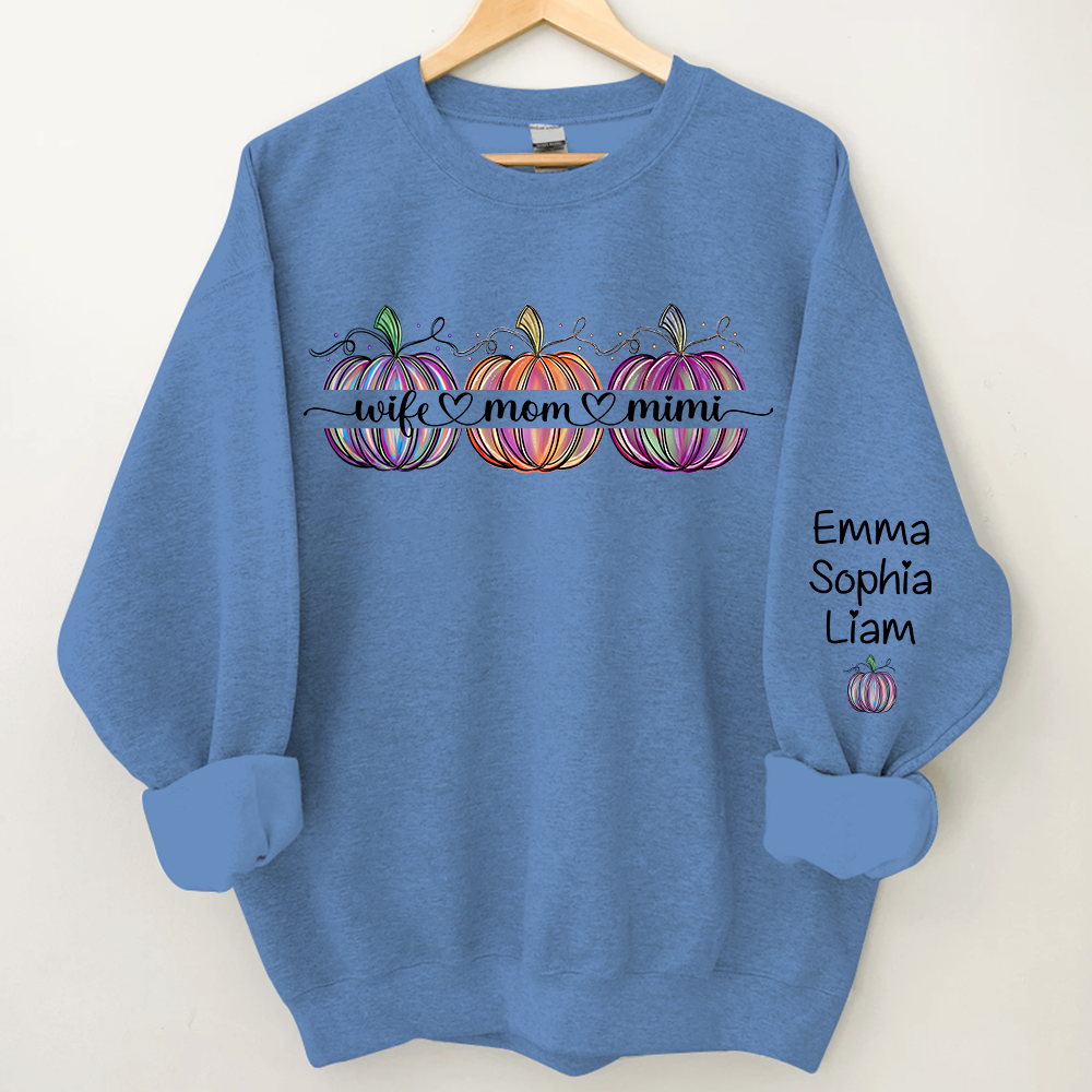 Lofaris Personalized Wife Mom Mimi Pumpkin Kids Sweatshirt
