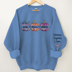 Lofaris Personalized Wife Mom Mimi Pumpkin Kids Sweatshirt