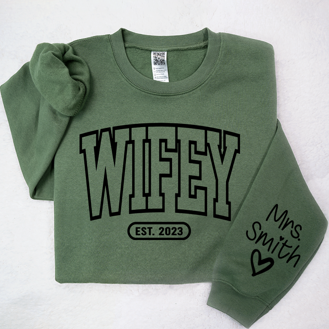 Lofaris Merry Wifey Est And Custom Names Svg Png Sweatshirt LTP01