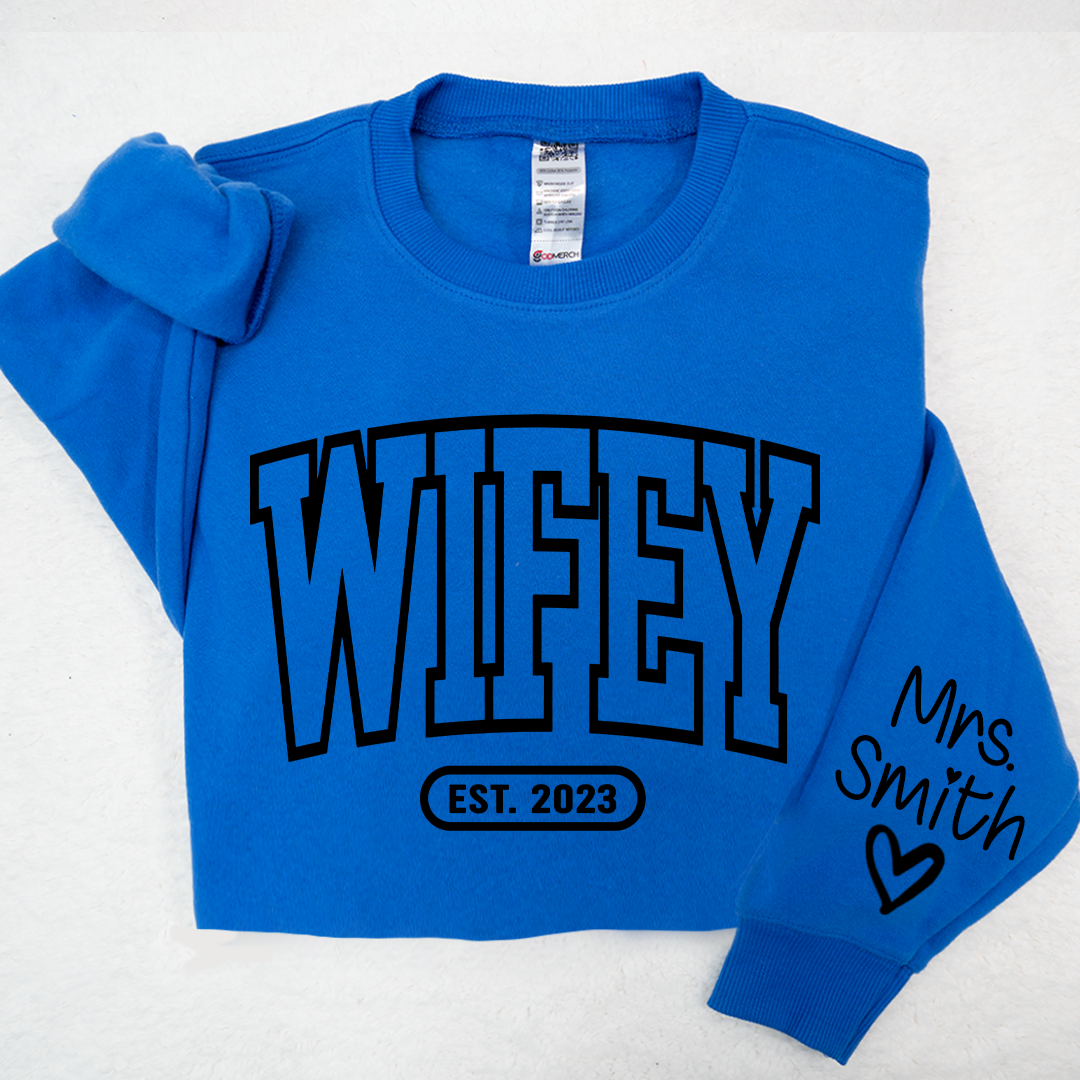 Lofaris Merry Wifey Est And Custom Names Svg Png Sweatshirt LTP01