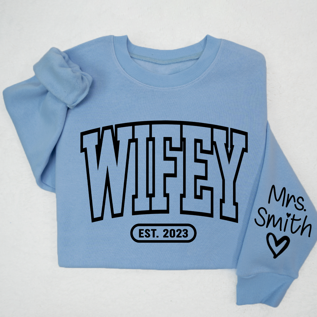 Lofaris Merry Wifey Est And Custom Names Svg Png Sweatshirt LTP01