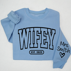 Lofaris Merry Wifey Est And Custom Names Svg Png Sweatshirt LTP01