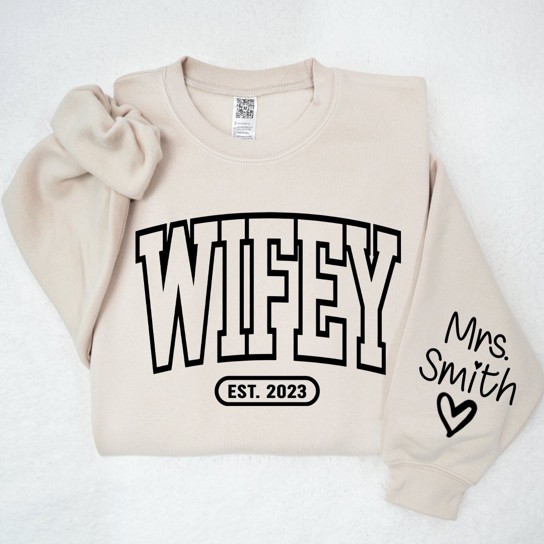 Lofaris Merry Wifey Est And Custom Names Svg Png Sweatshirt LTP01