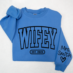 Lofaris Merry Wifey Est And Custom Names Svg Png Sweatshirt LTP01