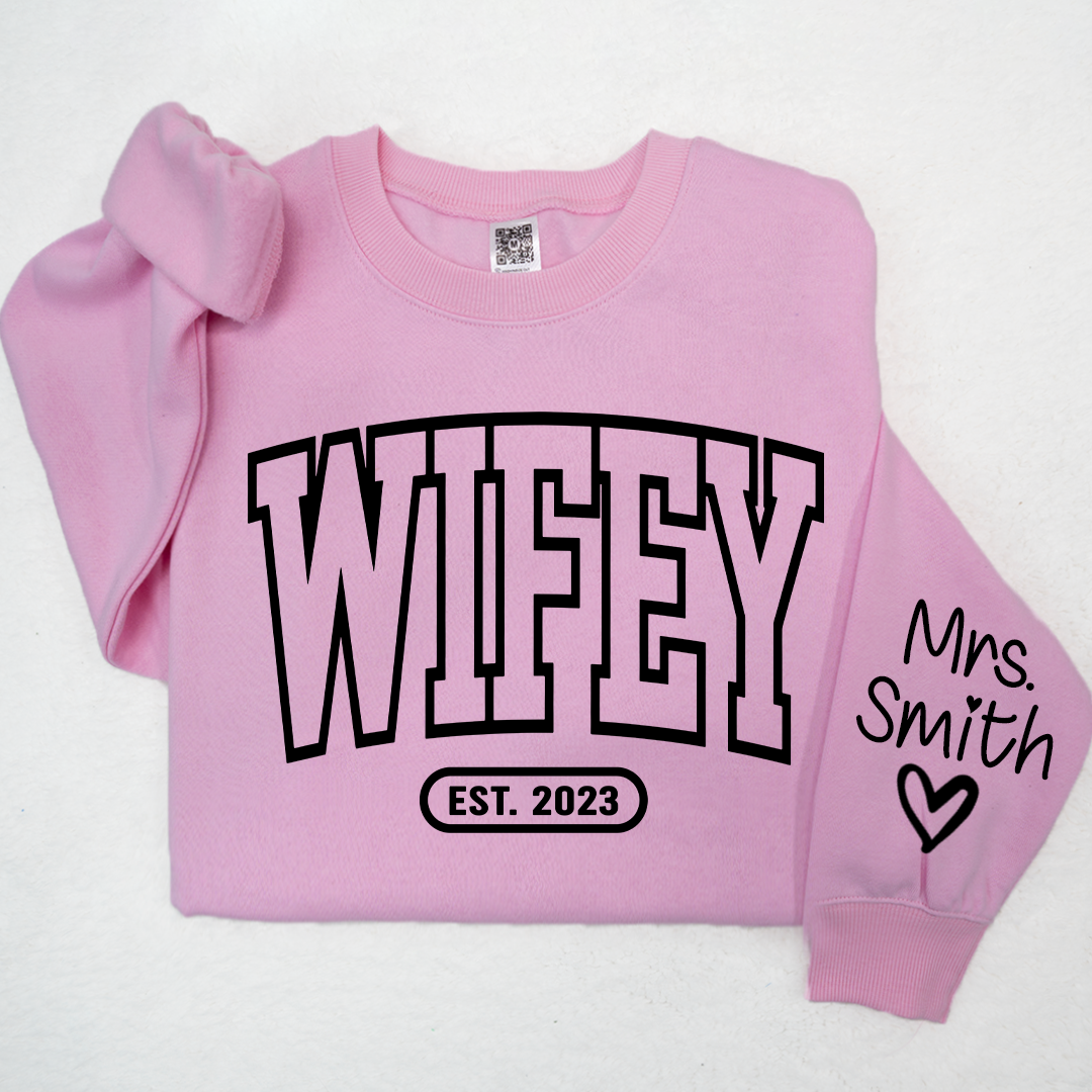 Lofaris Merry Wifey Est And Custom Names Svg Png Sweatshirt LTP01