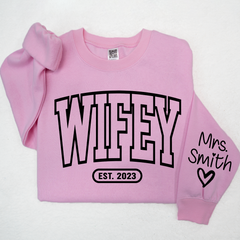 Lofaris Merry Wifey Est And Custom Names Svg Png Sweatshirt LTP01