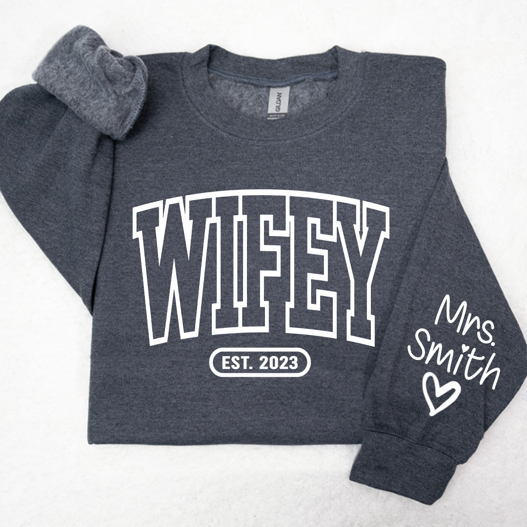 Lofaris Merry Wifey Est And Custom Names Svg Png Sweatshirt LTP01