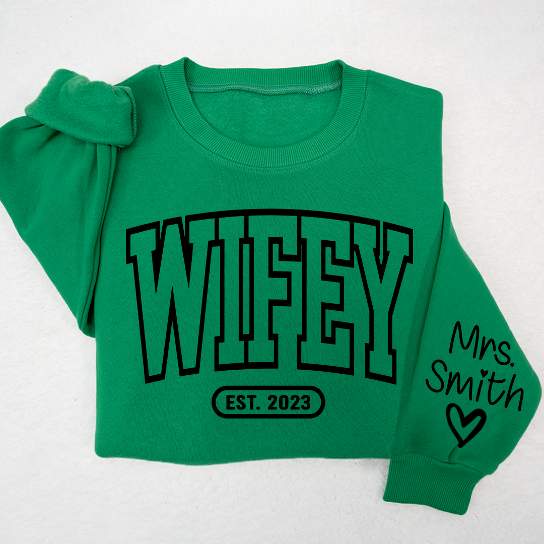 Lofaris Merry Wifey Est And Custom Names Svg Png Sweatshirt LTP01