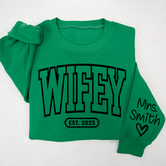 Lofaris Merry Wifey Est And Custom Names Svg Png Sweatshirt LTP01