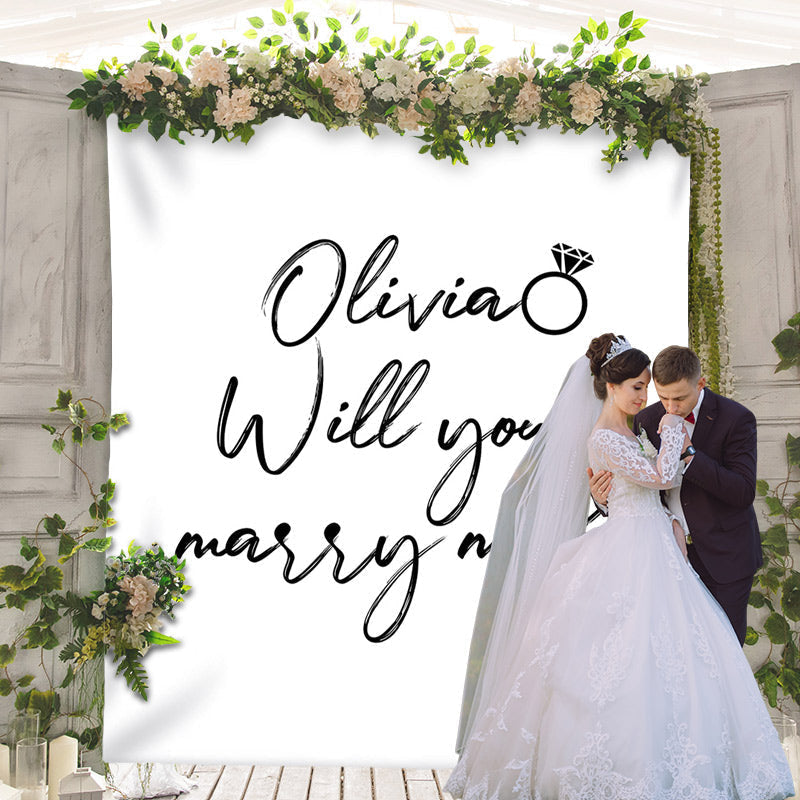 Lofaris Personalized Will You Marry Me Wedding Backdrop