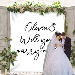 Lofaris Personalized Will You Marry Me Wedding Backdrop