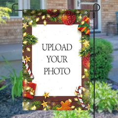 Lofaris Personalized Wood Lights Christmas House Garden Flag