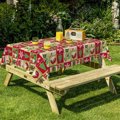 Lofaris Pine Tree Santa Snowman Christmas Pattern Tablecloth