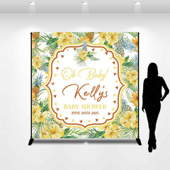 Lofaris Pineapple Floral Spring Custom Baby Shower Backdrop