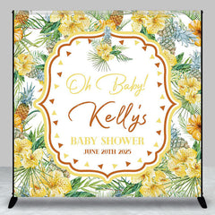 Lofaris Pineapple Floral Spring Custom Baby Shower Backdrop