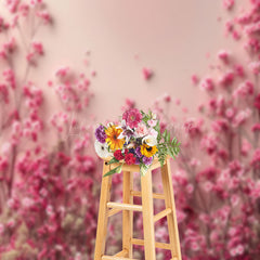 Lofaris Pink 3D Flowers Fine Art Backdrop For Photography
