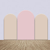 Lofaris Pink And Beige Solid Color Party Arch Backdrop Kit