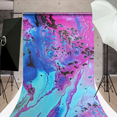 Lofaris Pink And Blue Abstract Paint Sweep Photo Backdrop