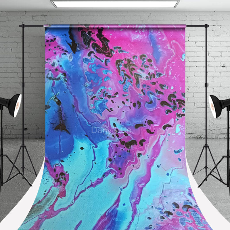 Lofaris Pink And Blue Abstract Paint Sweep Photo Backdrop