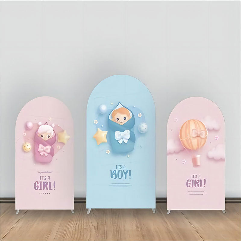 Lofaris Pink And Blue Baby Gender Reveal Arch Backdrop Kit