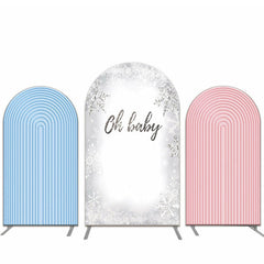 Lofaris Pink And Blue Snow Baby Shower Arch Backdrop Kit