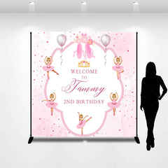 Lofaris Pink Ballet Princess Custom 2nd Birthday Backdrop