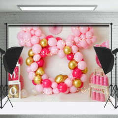 Lofaris Pink Balloon 2nd Birthday Backdrop For Baby Girl