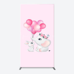 Lofaris Pink Balloons Elephants Arch Baby Shower Backdrop