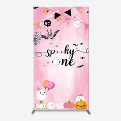 Lofaris Pink Bat Spooky One Halloween Arch Birthday Backdrop