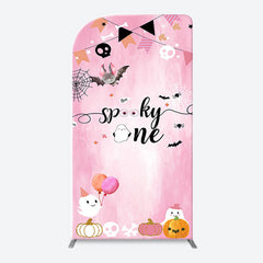 Lofaris Pink Bat Spooky One Halloween Arch Birthday Backdrop
