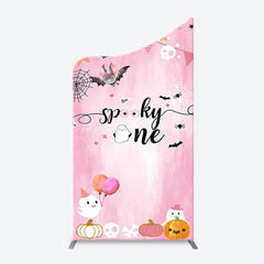 Lofaris Pink Bat Spooky One Halloween Arch Birthday Backdrop