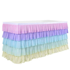 Lofaris Light Pink Chiffon Gradient Layering Table Skirt