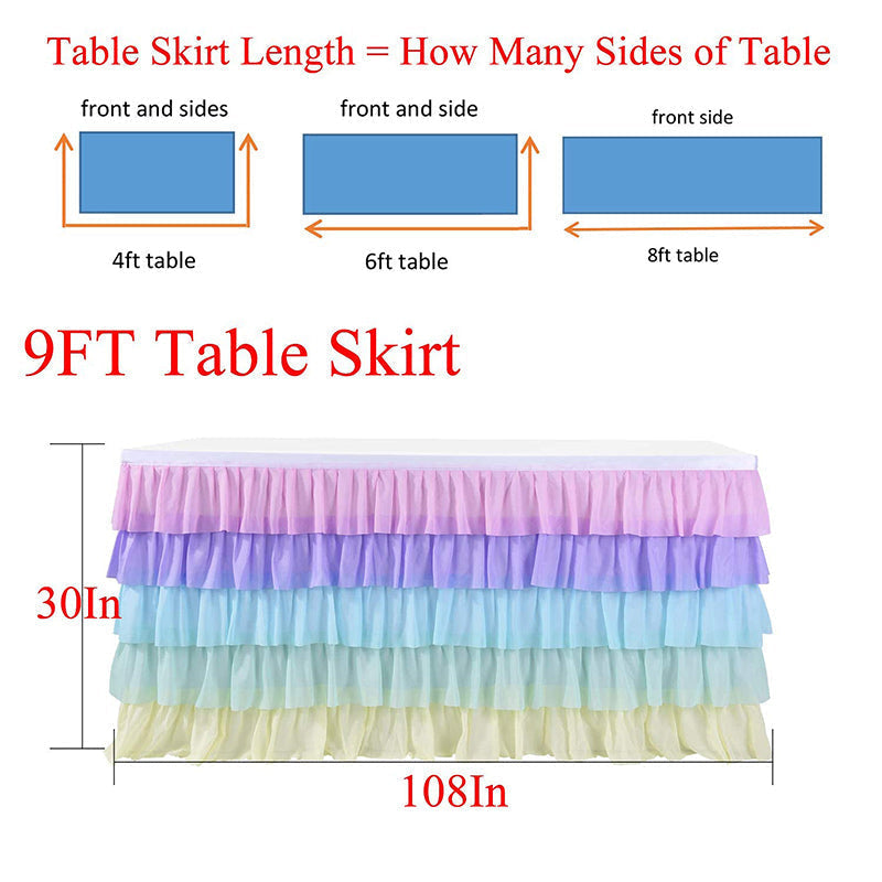 Lofaris Light Pink Chiffon Gradient Layering Table Skirt