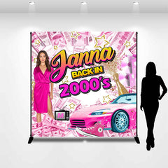 Lofaris Pink Bill Roadster Personalized Birthday Backdrop