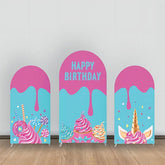 Lofaris Pink Blue Candy Cream Arch Backdrop Kit For Birthday