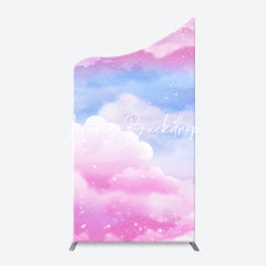 Lofaris Pink Blue Clouds Sparkle Arch Backdrop For Birthday