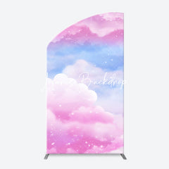 Lofaris Pink Blue Clouds Sparkle Arch Backdrop For Birthday