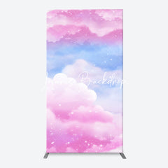Lofaris Pink Blue Clouds Sparkle Arch Backdrop For Birthday