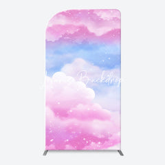 Lofaris Pink Blue Clouds Sparkle Arch Backdrop For Birthday