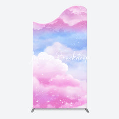 Lofaris Pink Blue Clouds Sparkle Arch Backdrop For Birthday