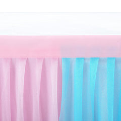 Lofaris Pink Blue Color Cross Tulle Banquet Table Skirt