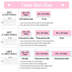 Lofaris Pink Blue Color Cross Tulle Banquet Table Skirt