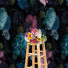 Lofaris Pink Blue Floral Fine Art Backdrop For Photography