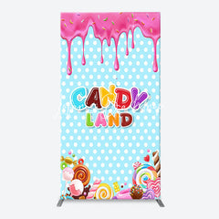 Lofaris Pink Blue Ice Cream Candyland Birthday Arch Backdrop