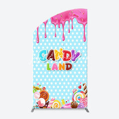 Lofaris Pink Blue Ice Cream Candyland Birthday Arch Backdrop