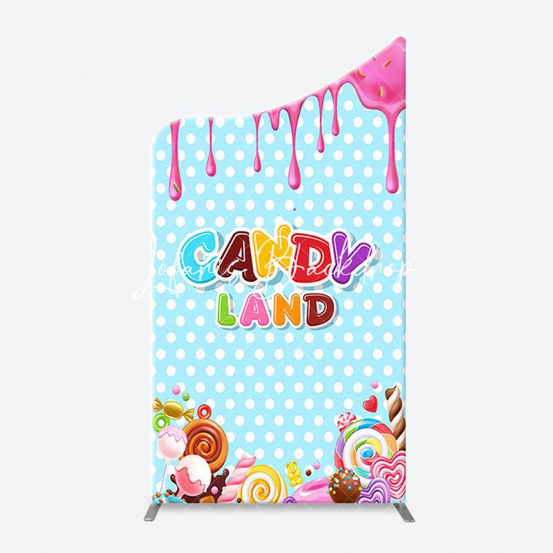 Lofaris Pink Blue Ice Cream Candyland Birthday Arch Backdrop