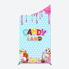 Lofaris Pink Blue Ice Cream Candyland Birthday Arch Backdrop
