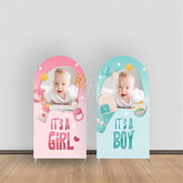 Lofaris Pink Blue Toy Star Custom Baby Shower Arch Backdrop